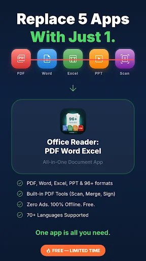 Office Reader: PDF Word Excel ডাউনলোড করুন – সেরা ডকুমেন্ট ভিউয়ার - Screenshot 1