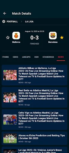LiveScores ডাউনলোড করুন – ফুটবল লাইভ স্কোর ও ফিক্সচার আপডেট - Screenshot 8