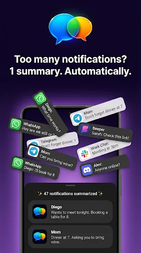 AI Notifications ডাউনলোড করুন – চ্যাট নোটিফিকেশন সারাংশ পান - Screenshot 1
