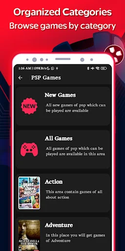 PSP Games Library Hub ডাউনলোড করুন – ক্লাসিক গেমের বিশাল সংগ্রহ - Screenshot 3