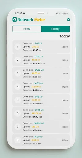 Network Meter ডাউনলোড করুন – রিয়েল-টাইম ইন্টারনেট স্পিড ও ডেটা ট্র্যাকার - Screenshot 6