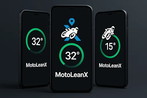 MotoLeanX ডাউনলোড করুন – রিয়েল-টাইম লিন অ্যাঙ্গেল ট্র্যাকার এবং জিপিএস লগিং - Screenshot 1