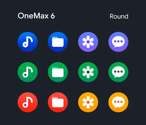 OneMax 6 – Icon Pack ডাউনলোড করুন – সেরা রাউন্ড আইকন প্যাক - Screenshot 3