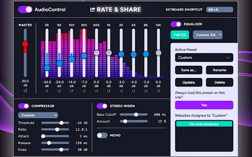 AudioControl ডাউনলোড করুন – সেরা ক্রোম অডিও ইকুয়ালাইজার ও সাউন্ড বুস্টার - Screenshot 1