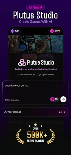 Plutus: AI Game Maker ডাউনলোড করুন – গেম তৈরি ও টাকা আয় করুন - Screenshot 1