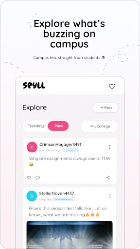 Spyll: Anonymous College Chat ডাউনলোড করুন – ভারতের সেরা বেনামী নেটওয়ার্ক - Screenshot 5
