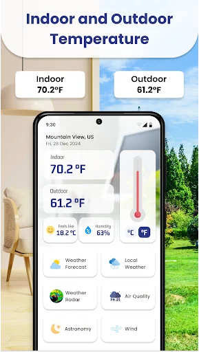Room Temperature – Thermometer অ্যাপ ডাউনলোড করুন – সঠিক আবহাওয়ার তথ্য - Screenshot 1
