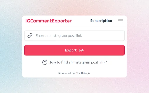ICommentExporter ডাউনলোড করুন – ইনস্টাগ্রাম কমেন্ট এক্সপোর্ট টুল - Screenshot 1