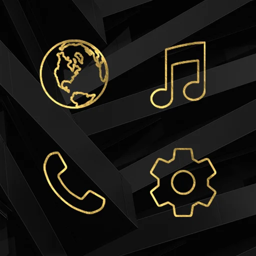 Lines Gold – Icon Pack ডাউনলোড করুন – গোল্ডেন আউটলাইন আইকন