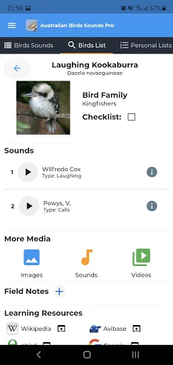Australian Birds Sounds Pro ডাউনলোড করুন – পাখির ডাক ও গান - Screenshot 5