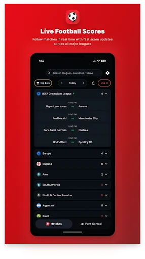 Puntsville: Live Scores & Tips ডাউনলোড করুন – ফুটবল আপডেট ও প্রেডিকশন - Screenshot 1