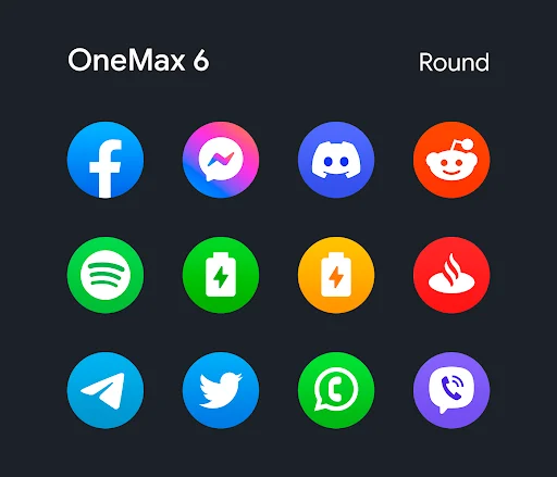OneMax 6 – Icon Pack ডাউনলোড করুন – সেরা রাউন্ড আইকন প্যাক - Screenshot 12