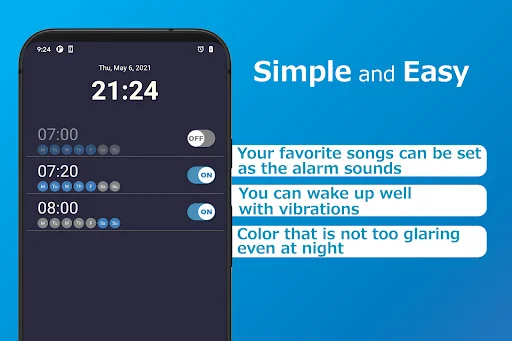 Simple Alarm ডাউনলোড করুন – সেরা সহজ ও নির্ভরযোগ্য অ্যালার্ম ঘড়ি - Screenshot 1