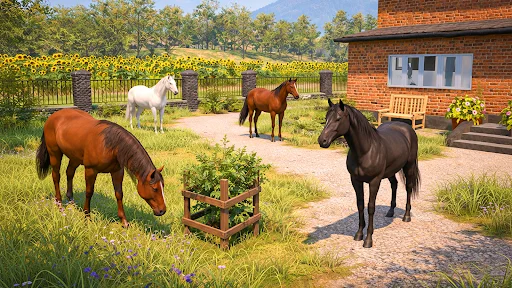 Horse Family Rider Animal Game ডাউনলোড করুন – সেরা ঘোড়া সিমুলেটর - Screenshot 4