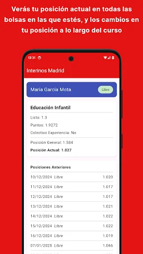 Interinos Madrid. Educación ডাউনলোড করুন – আসল পজিশন চেক করুন - Screenshot 9