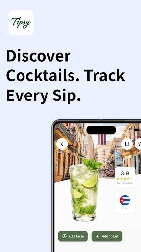 Tipsy: Cocktail Recipes & Bar ডাউনলোড করুন – সেরা মিক্সোলজি অ্যাপ - Screenshot 1