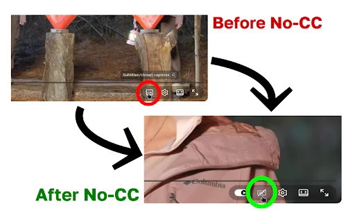 No CC: YouTube Captions & Subtitles স্থায়ীভাবে বন্ধ করুন - Screenshot 3