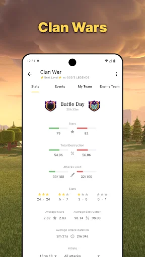 War Report for Clash of Clans ডাউনলোড করুন – সেরা CoC ট্র্যাকার - Screenshot 5