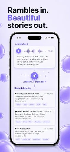 LazyBum: Voice Journal ডাউনলোড করুন – আপনার কণ্ঠস্বরকে AI ইনসাইটে রূপান্তর করুন - Screenshot 2