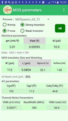 MOS Calculator ডাউনলোড করুন – এনালগ CMOS ডিজাইনের জন্য সেরা টুল - Screenshot 2