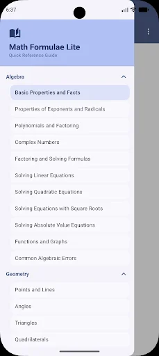 Math Formulae Lite ডাউনলোড করুন – সেরা গণিত সমাধান অ্যাপ - Screenshot 1