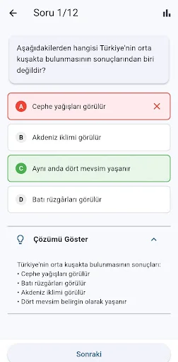 Coğrafya Bilgi Kartları ডাউনলোড করুন – ভূগোল পরীক্ষার প্রস্তুতি - Screenshot 5
