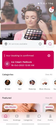 Hello Mam Salon at Home অ্যাপ ডাউনলোড করুন – সেরা বিউটি সার্ভিস - Screenshot 2
