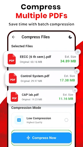 PDF Compressor ডাউনলোড করুন – পিডিএফ সাইজ কমান ১ এমবি-র নিচে - Screenshot 2