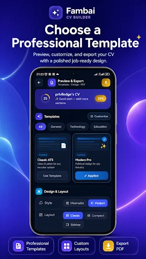 Fambai CV Builder ডাউনলোড করুন – ATS ফ্রেন্ডলি সিভি ও পোর্টফোলিও - Screenshot 7
