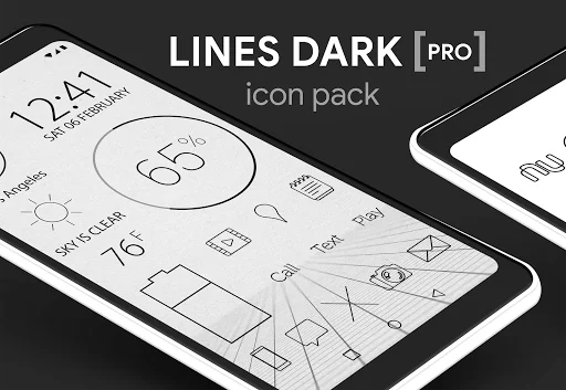 Lines Dark Pro ডাউনলোড করুন – সেরা মিনিমালিস্ট আইকন প্যাক - Screenshot 15