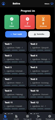 Semi + Matura Kosovë ডাউনলোড করুন – সেরা প্রস্তুতি অ্যাপ - Screenshot 1