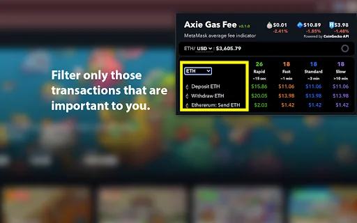 Axie Gas Fee ডাউনলোড করুন – SLP, AXS এবং Gas Fee ট্র্যাক করুন - Screenshot 3