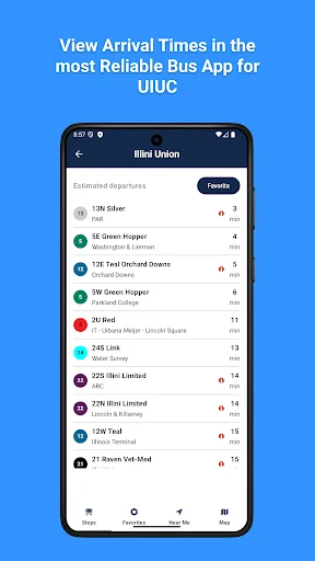 UIUC Bus ডাউনলোড করুন – CUMTD রিয়েল-টাইম বাস ট্র্যাকিং - Screenshot 1