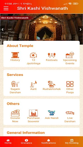 Shri Kashi Vishwanath Temple অ্যাপ ডাউনলোড করুন – আরতি বুকিং - Screenshot 16