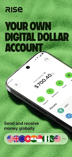 Rise: Digital Dollar Wallet ডাউনলোড করুন – ডলার সেভ ও খরচ করুন - Screenshot 1