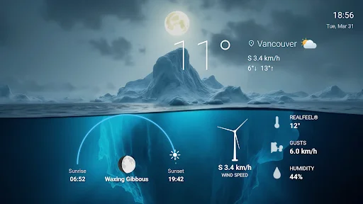 Vista Weather TV Screensaver ডাউনলোড করুন – আবহাওয়ার সাথে সুন্দর দৃশ্য - Screenshot 13