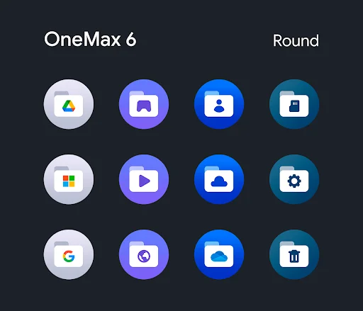 OneMax 6 – Icon Pack ডাউনলোড করুন – সেরা রাউন্ড আইকন প্যাক - Screenshot 4