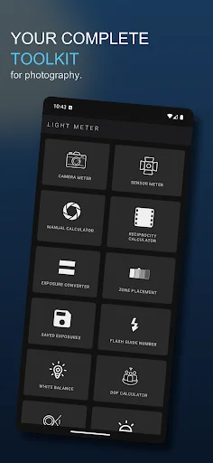 Light Meter – Lite ডাউনলোড করুন – ফিল্ম ও ডিজিটাল ফটোগ্রাফির জন্য সেরা এক্সপোজার মিটার - Screenshot 1