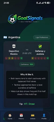 GoalSignals ডাউনলোড করুন – সেরা ফুটবল প্রেডিকশন ও টিপস - Screenshot 1
