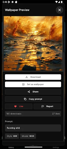 Wallpaper Generator ডাউনলোড করুন – AI দিয়ে অনন্য HD ওয়ালপেপার তৈরি করুন - Screenshot 2