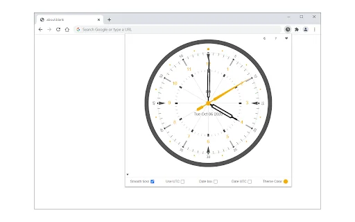 Toolbar Clock ডাউনলোড করুন – ব্রাউজারের জন্য স্টাইলিশ অ্যানালগ ঘড়ি - Screenshot 1