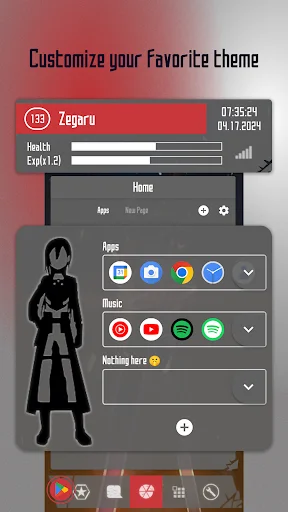 Zeta Launcher ডাউনলোড করুন – SAO থিম ও গেমফিকেশন ফিচার - Screenshot 1