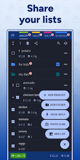 Enchlist: Shopping List ডাউনলোড করুন – মুদি তালিকা ও বাজেট ট্র্যাকার - Screenshot 1