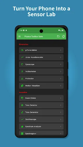 Physics Toolbox Sensor Suite ডাউনলোড করুন – সেরা সেন্সর অ্যাপ - Screenshot 1
