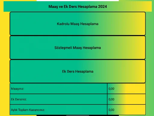 Maaş ve Ek Ders Hesaplama 2025 ডাউনলোড করুন – সেরা শিক্ষক বেতন ক্যালকুলেটর - Screenshot 9