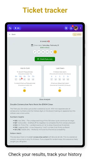 Lucky Picks: Lottery AI ডাউনলোড করুন – সেরা লটারি নম্বর জেনারেটর - Screenshot 20