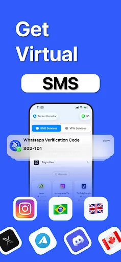 SafeSim ডাউনলোড করুন – ভার্চুয়াল নম্বর ও SMS ভেরিফিকেশন - Screenshot 1