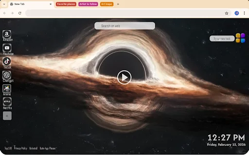 Black Hole Dark Space Live Wallpaper ডাউনলোড – HD থিম - Screenshot 1