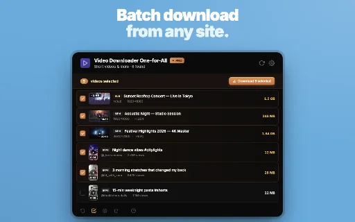 Video Downloader One-for-All: সেরা ভিডিও ও লাইভ স্ট্রিম ডাউনলোডার - Screenshot 5