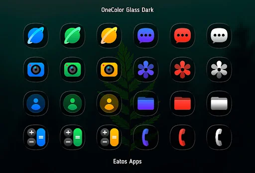 OneColor GlassDark – আইকন প্যাক ডাউনলোড করুন | সেরা গ্লাস ডার্ক থিম - Screenshot 3